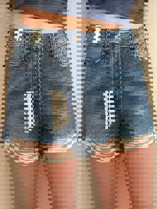 Judy Blue High Waist Button Fly Rigid Magic Cut Off Denim Short 150381