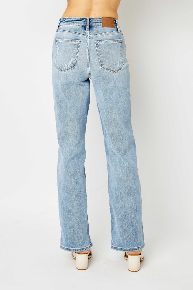 Judy Blue High Waist Light Wash Straight Denim 82501 - Plus