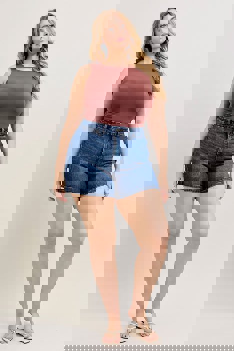 Judy Blue High Waist Tummy Control Slim Denim Short 150351