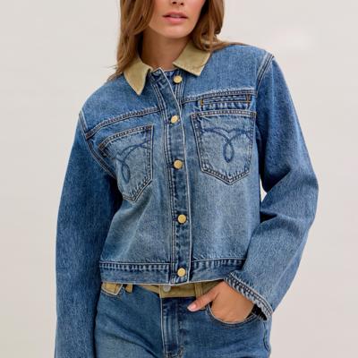 Judy Blue Rigid Barn Corduroy Denim Jacket 7886