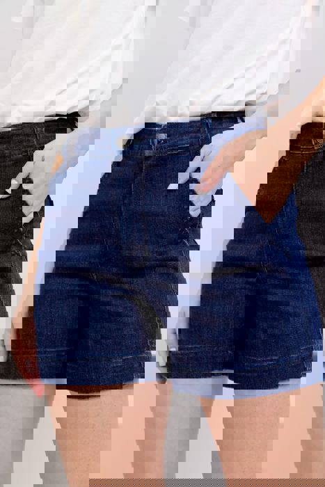 Judy Blue High Waist Dark Trouser Denim Short 15290