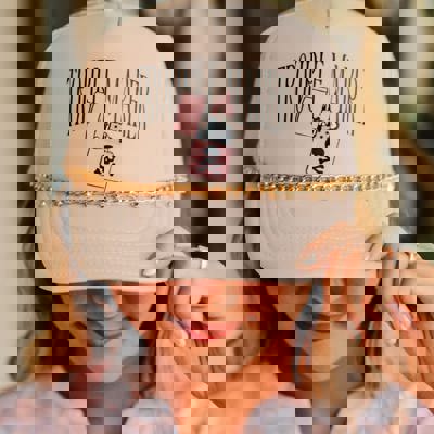 Southern Bliss Trouble Maker Khaki Otto Trucker Hat