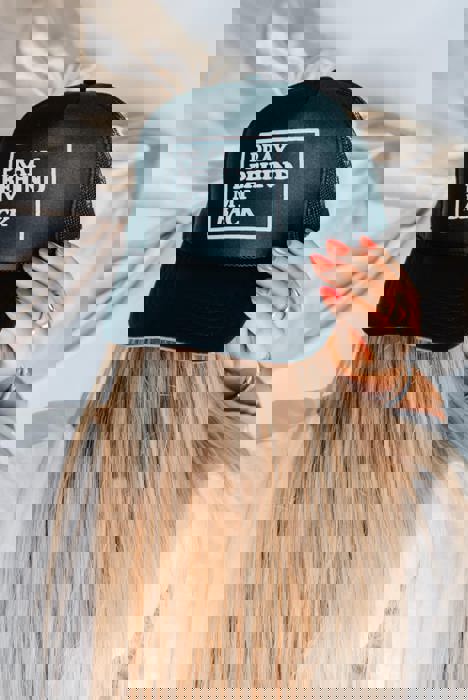 Southern Bliss Pray Behind My Back Black Otto Trucker Hat