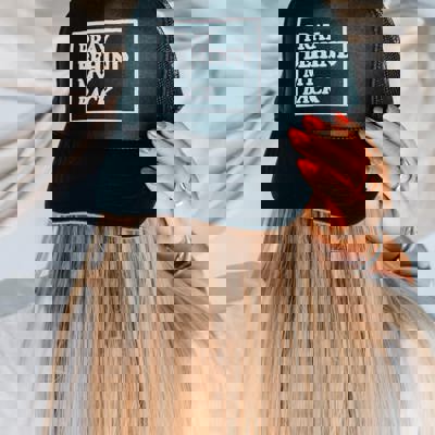 Southern Bliss Pray Behind My Back Black Otto Trucker Hat