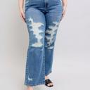  Judy Blue High Waist Destroy Straight Denim Jeans 88447 - Plus