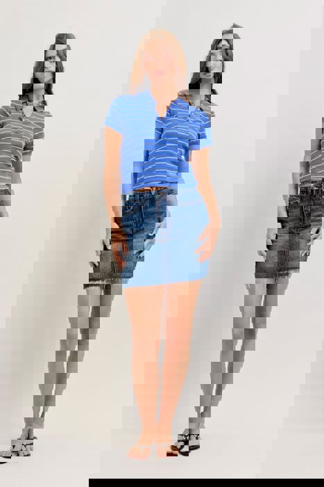 Judy Blue High Waist Rigid Magic Denim Skirt 2843