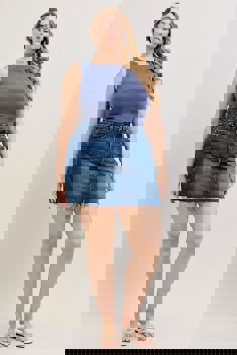 Judy Blue High Waist Rigid Magic Denim Skirt 2843