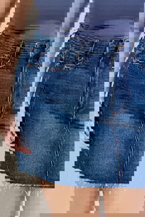 Judy Blue High Waist Rigid Magic Denim Skirt 2843