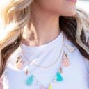  Ashlyn Rose Happy as a Clam Chain Necklace with Shells & Multicolor Tassels