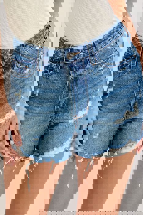 Judy Blue High Waist Rigid Magic Cut Off Denim Short 150379