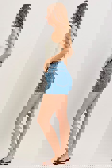 Judy Blue High Waist Rigid Magic Cut Off Denim Short 150379