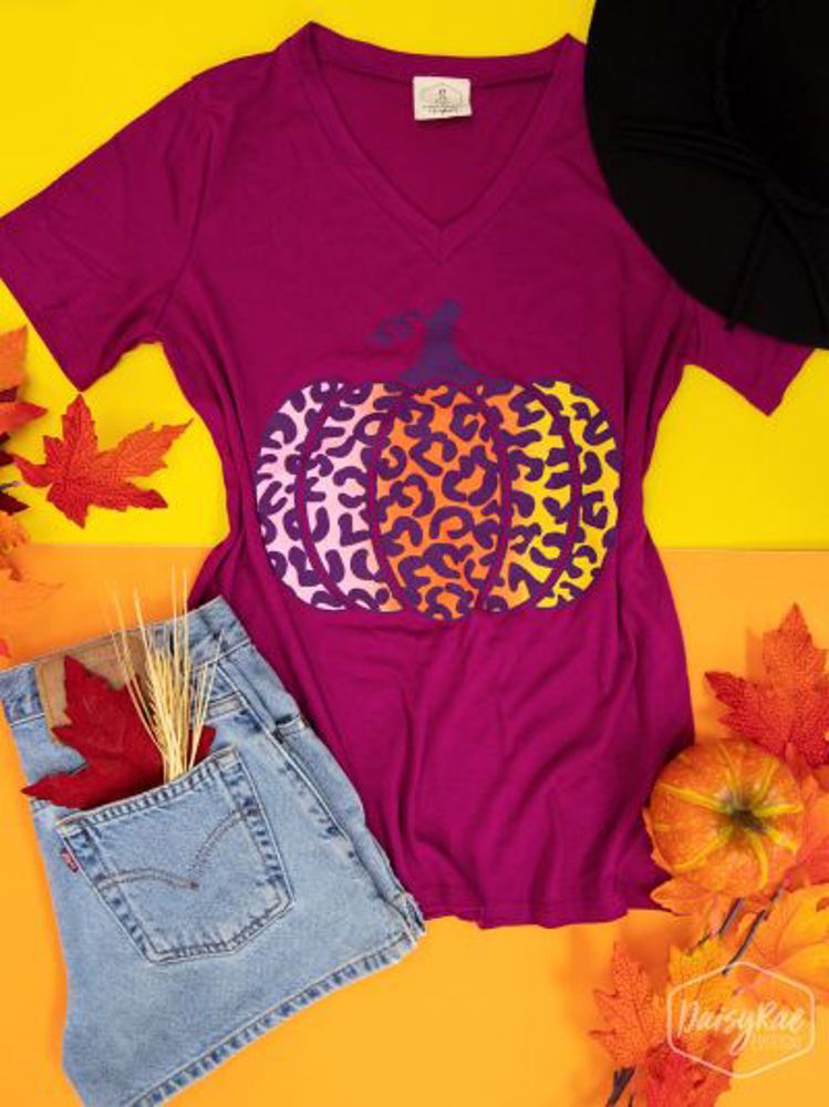 Southern Grace Pumpkin Leopard Top