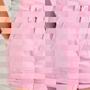  Judy Blue High Waist Pink Aurora Weekender Double Cuff Denim Short 150357