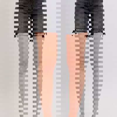 Judy Blue High Waist Black Cut Off Dad Denim Short 15286