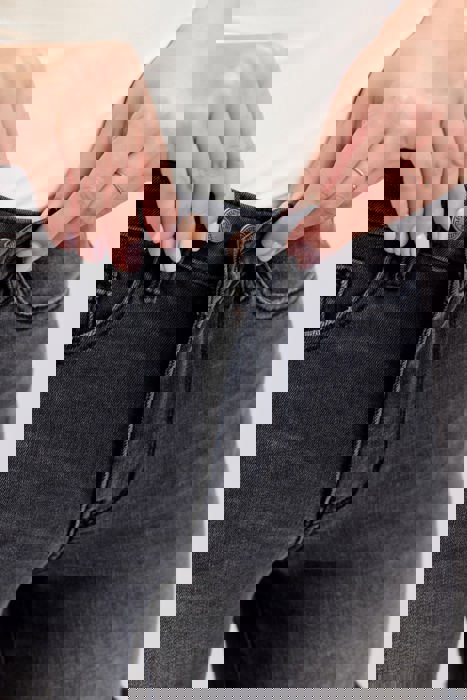 Judy Blue High Waist Black Cut Off Dad Denim Short 15286