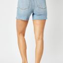  Judy Blue Mid Rise Cutt Off Denim Short 15251