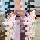  Birdie Sleep Dress Light Pink Pinstripe with Hearts