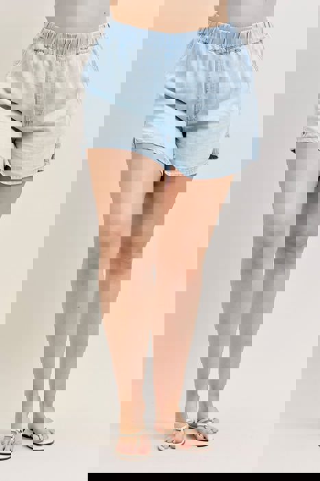 Judy Blue High Waist Featherweight Boxer Denim Short 150371