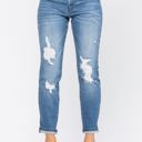  Judy Blue Bloom Maternity Destroyed Boyfriend Denim Mid Rise 9802