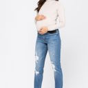  Judy Blue Bloom Maternity Destroyed Boyfriend Denim Mid Rise 9802