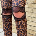  Lucky & Blessed Leopard Leggings w/ Black Lace Knee