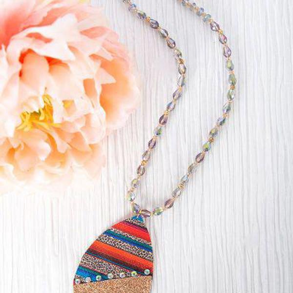 Ashlyn Rose Split Between Grind and Shine Beaded Necklace, Serape