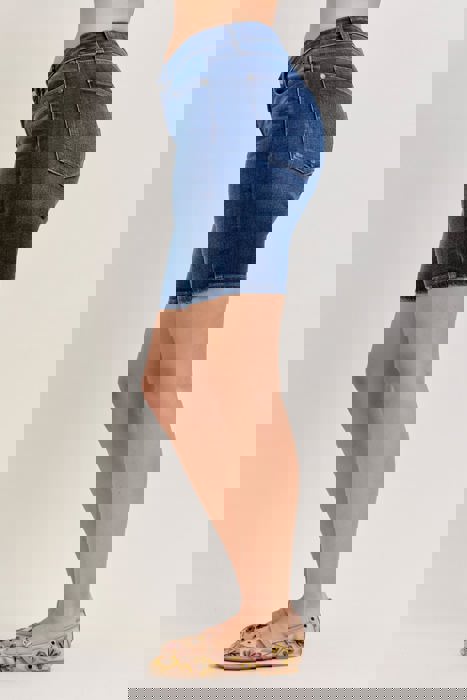 Judy Blue Mid Rise Bermuda Denim Short 152108