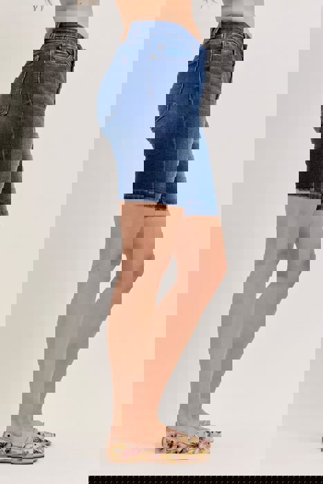 Judy Blue Mid Rise Bermuda Denim Short 152108