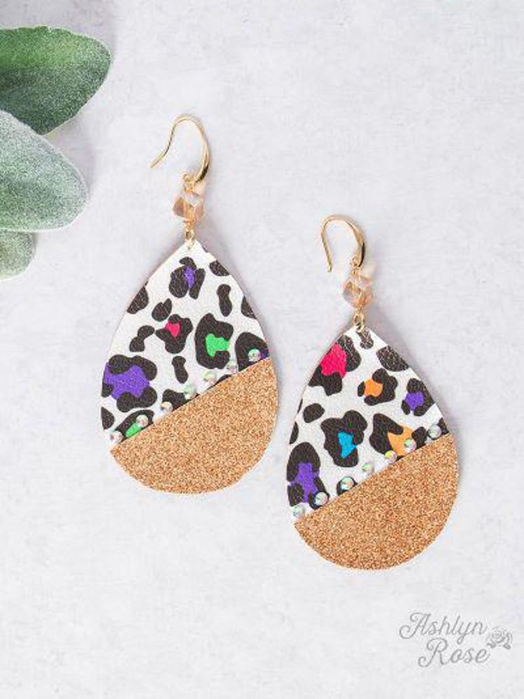 Ashlyn Rose Split Between Grind and Shine Leopard Earrings