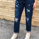  Lucky & Blessed Mid-Rise Dark Wash Ripped Boyfriend Denim L20064-R