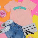  Southern Grace "Ambitious" on Peach Short Sleeve Top