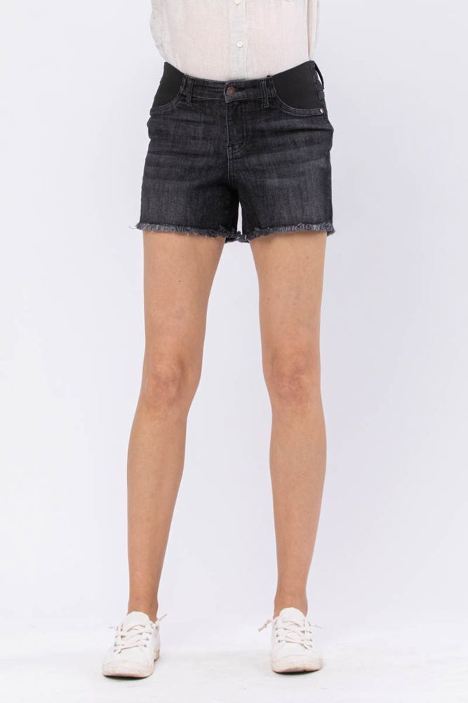 Judy Blue Bloom High Waist Cut Off Maternity Denim Shorts 91501