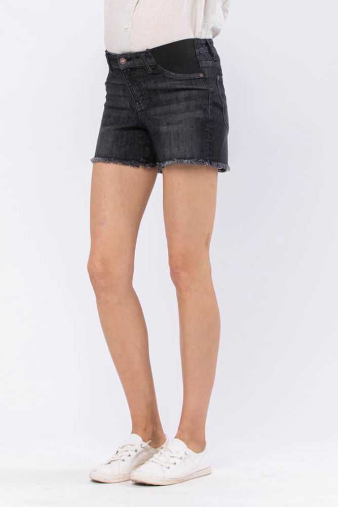 Judy Blue Bloom High Waist Cut Off Maternity Denim Shorts 91501