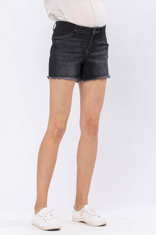 Judy Blue Bloom High Waist Cut Off Maternity Denim Shorts 91501