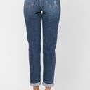  Judy Blue Destroyed Cuffed Slim Fit Denim Mid Rise 82204 - Plus