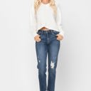  Judy Blue Destroyed Cuffed Slim Fit Denim Mid Rise 82204 - Plus