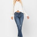  Judy Blue Destroyed Cuffed Slim Fit Denim Mid Rise 82204 - Plus