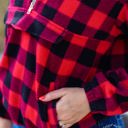  Southern Grace Checker Me Out Pullover With Pockets, Red Plaid