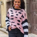  Southern Grace Fall-ing in Warmth Long Sleeve Pullover Sweater, Pink