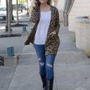  Southern Grace Fireplace Chillin Sweater Cardigan with Pockets, Leopard