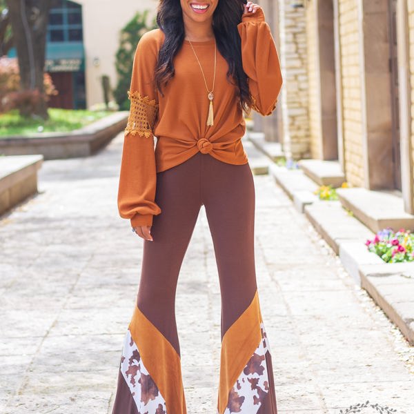 Southern Grace Hide Your Crazy with Velvet Flare Pants