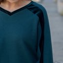  Southern Grace Made For You V Neck with Batwing Sleeve Top, Teal