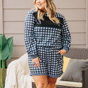  Southern Grace Stylin in Gingham Loungewear Set with Shorts and Sequins