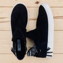  Very G "Whisper" Black Aztec Fringe Slip-on Shoes