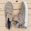  Very G "Whisper" Taupe Aztec Fringe Slip-on Shoes