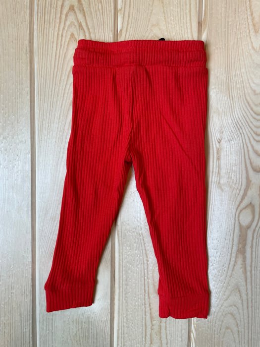 Beauts & Beaus Boy's Red Ribbed Jogger