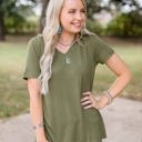  Crazy Train Forever Fave Solid Short Sleeve Top, Olive