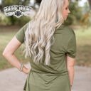  Crazy Train Forever Fave Solid Short Sleeve Top, Olive