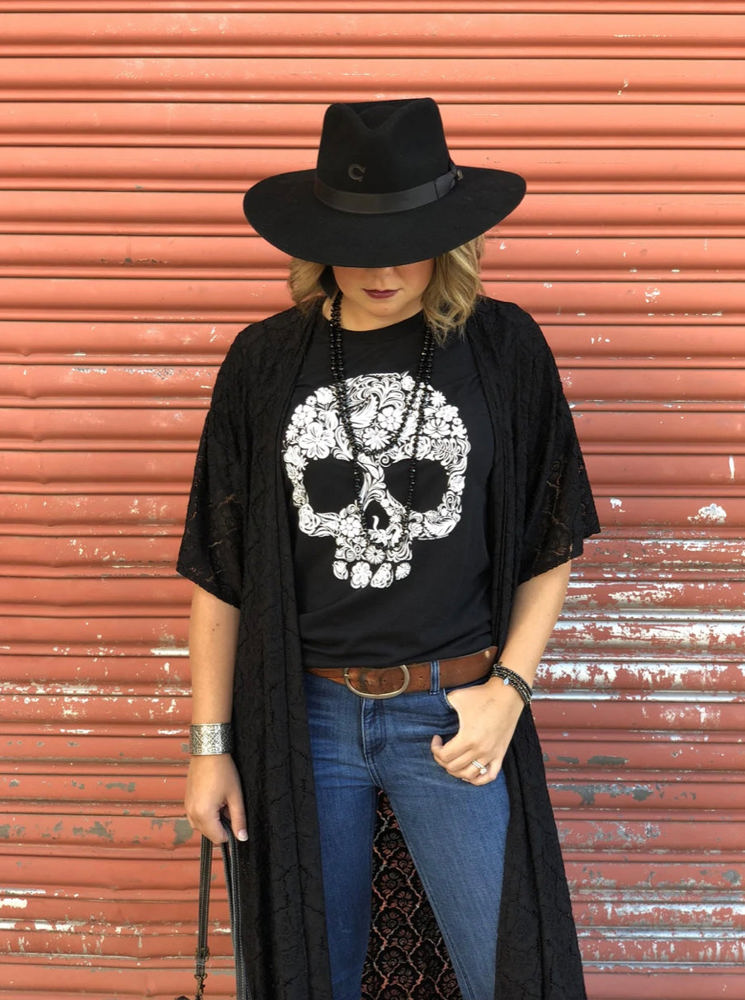 Texas True Threads Sugar Skull Tee, Black 