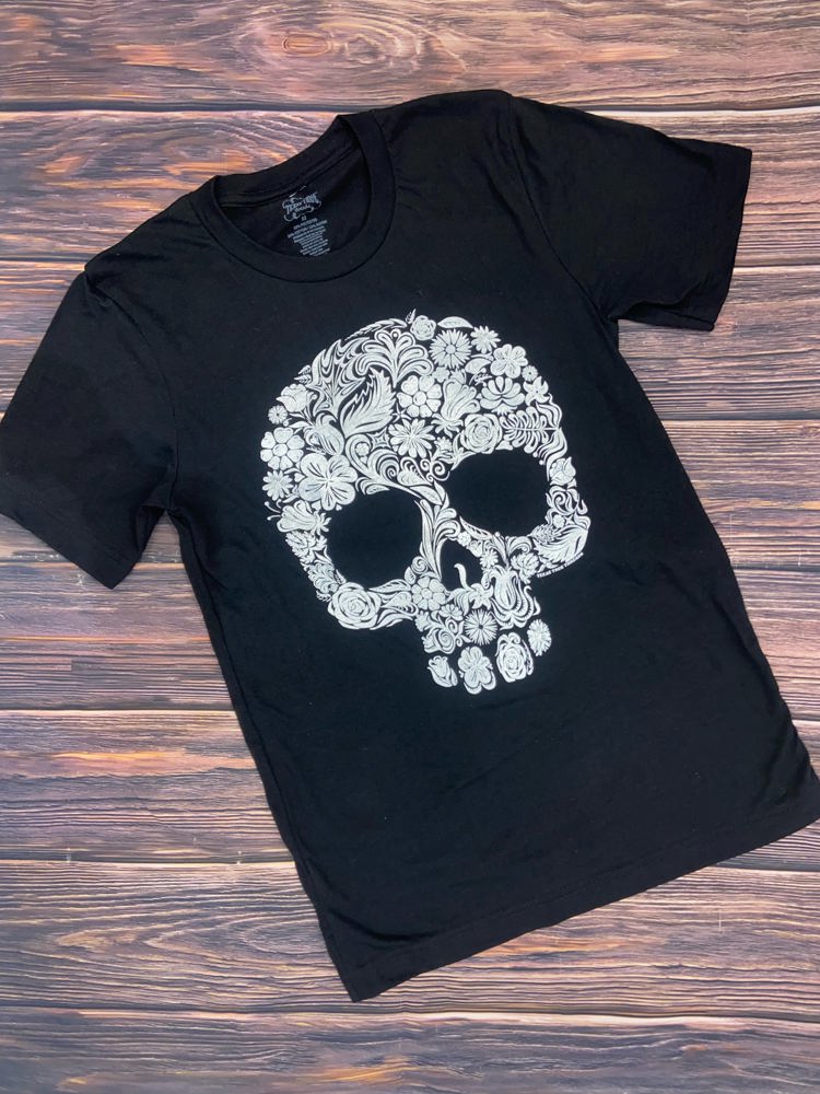 Texas True Threads Sugar Skull Tee, Black 